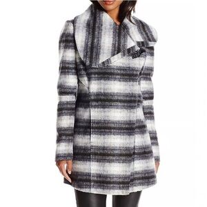 Sam Edelman Women’s Knit Wrap Coat Striped Wool Blend Jacket Medium Fall Winter